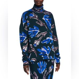 Christian Wijnants Kyria Jacquard Turtleneck Wool Knit Sweater Multicolor Size S